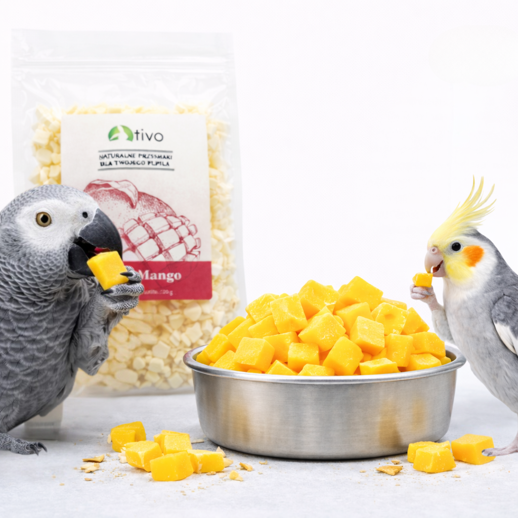 Chrupiące mango liofilizowane dla papug – naturalny przysmak owocowy | 20 g