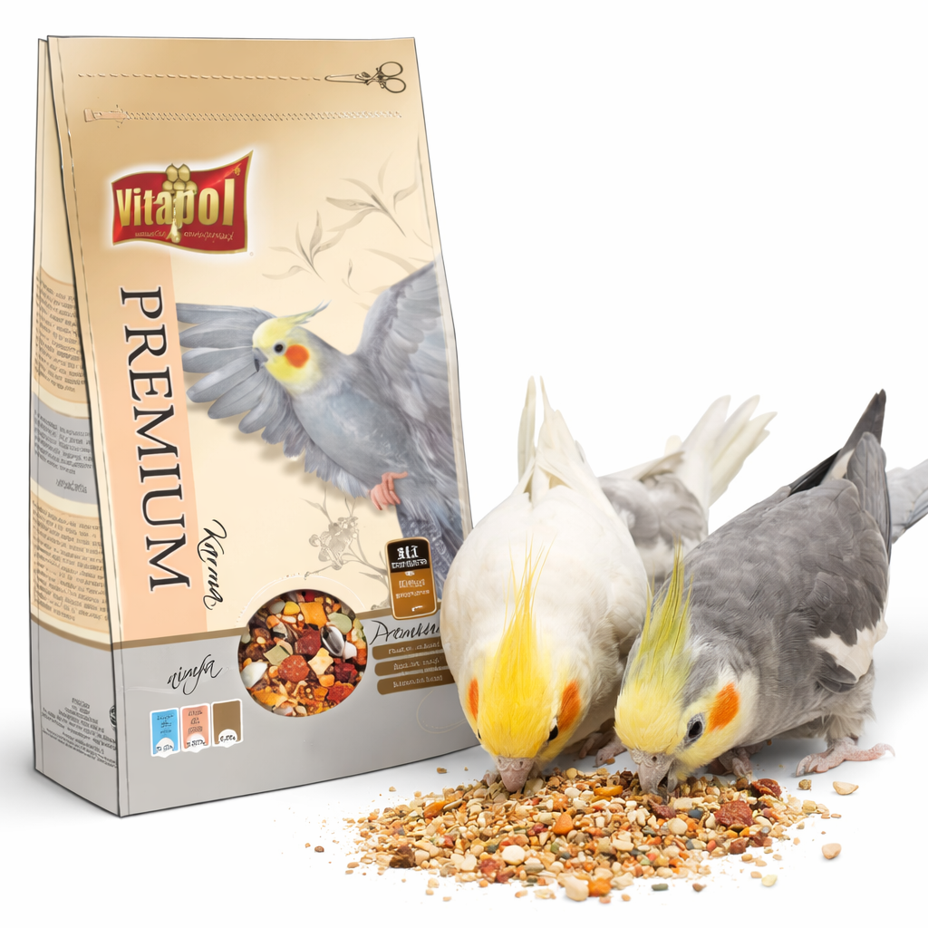 Vitapol Premium Mieszanka dla Nimf 1 kg – Pełnoporcjowa Karma z Owocami, Warzywami i Ekstrudatem